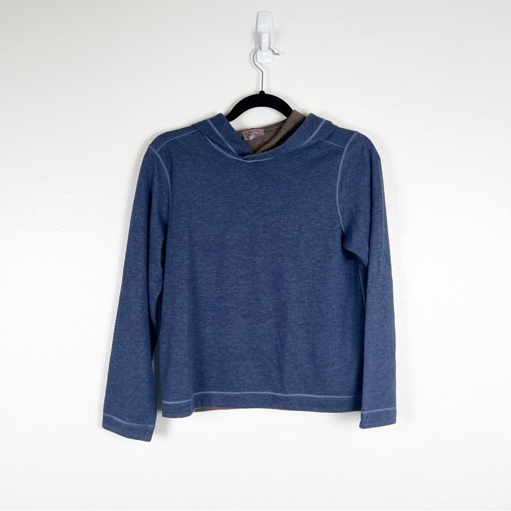 Johnston & Murphy Reversible Hooded Pullover Blue Sz 16‎